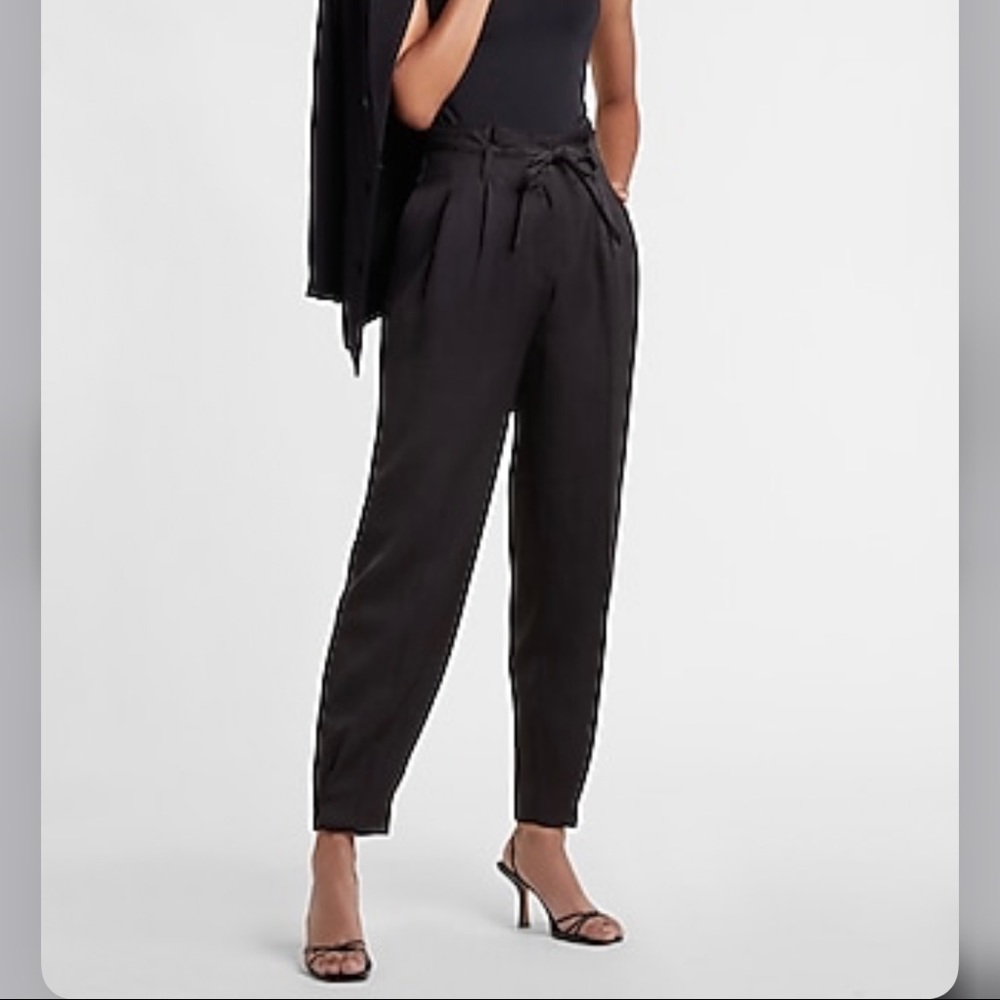 Super high waisted paper bag pants